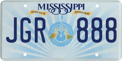 MS license plate JGR888