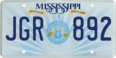 MS license plate JGR892