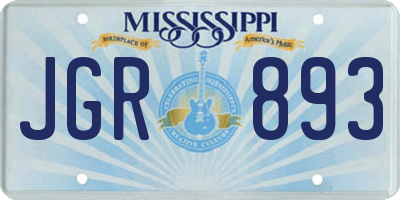 MS license plate JGR893