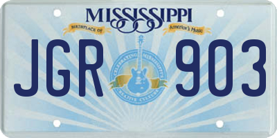 MS license plate JGR903