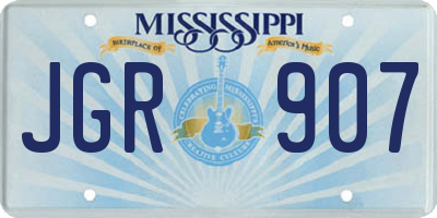 MS license plate JGR907