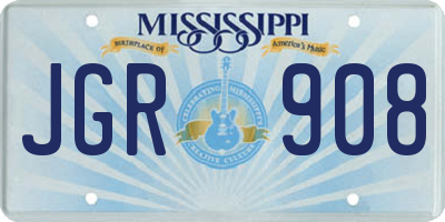 MS license plate JGR908