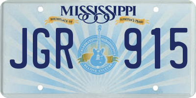 MS license plate JGR915