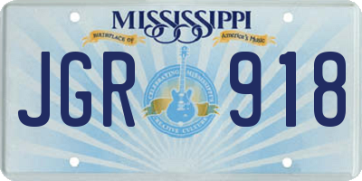 MS license plate JGR918