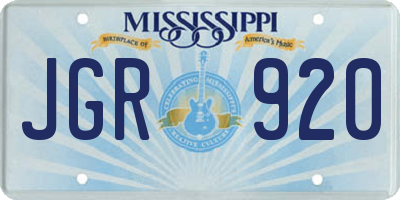 MS license plate JGR920