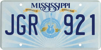 MS license plate JGR921