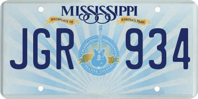 MS license plate JGR934