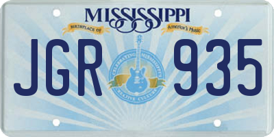 MS license plate JGR935