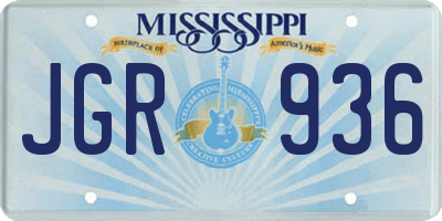 MS license plate JGR936