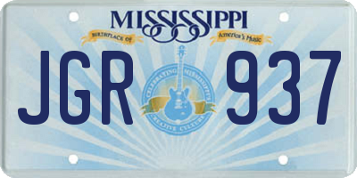 MS license plate JGR937
