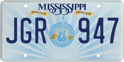 MS license plate JGR947
