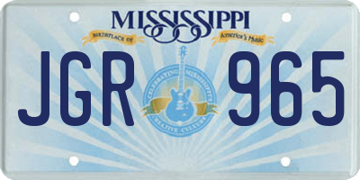 MS license plate JGR965