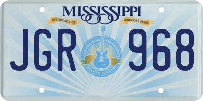 MS license plate JGR968