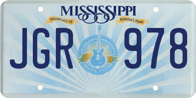 MS license plate JGR978