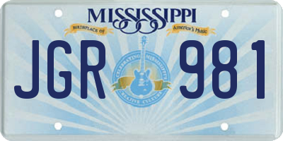 MS license plate JGR981