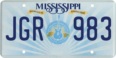 MS license plate JGR983
