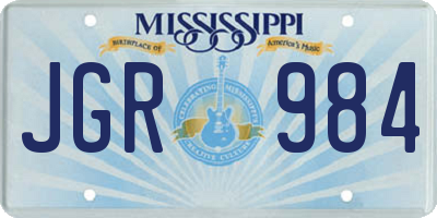 MS license plate JGR984
