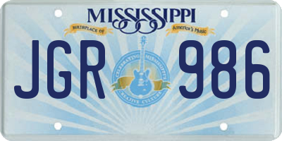 MS license plate JGR986