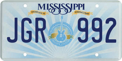 MS license plate JGR992