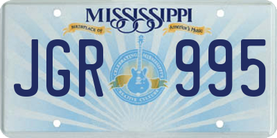 MS license plate JGR995