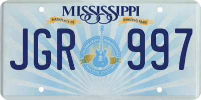 MS license plate JGR997