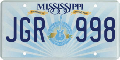MS license plate JGR998