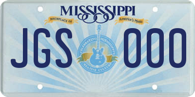 MS license plate JGS000