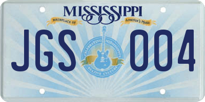 MS license plate JGS004