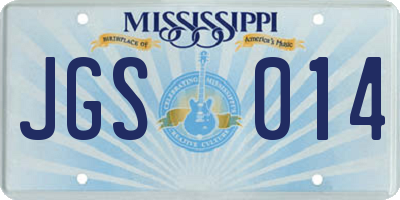 MS license plate JGS014