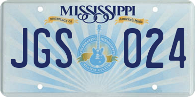 MS license plate JGS024