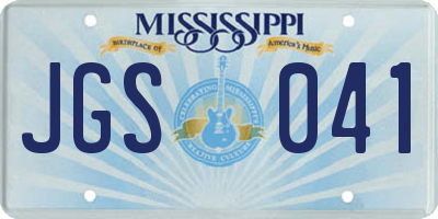 MS license plate JGS041