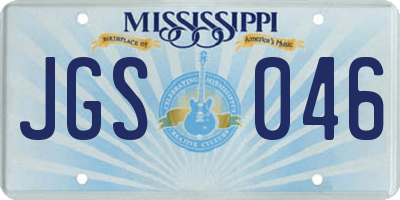 MS license plate JGS046