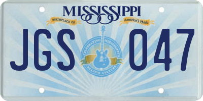 MS license plate JGS047