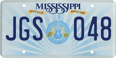 MS license plate JGS048