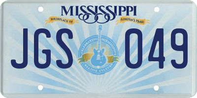 MS license plate JGS049