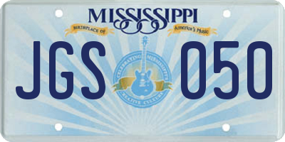 MS license plate JGS050