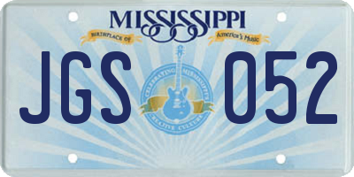 MS license plate JGS052