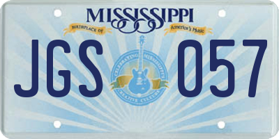 MS license plate JGS057
