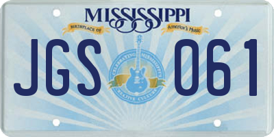 MS license plate JGS061