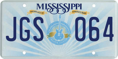 MS license plate JGS064
