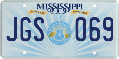 MS license plate JGS069