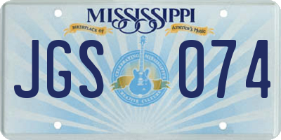 MS license plate JGS074