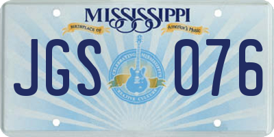 MS license plate JGS076