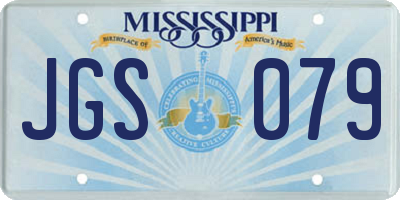 MS license plate JGS079