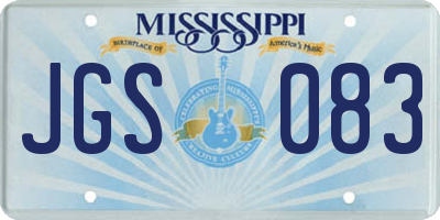 MS license plate JGS083