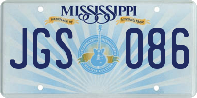 MS license plate JGS086