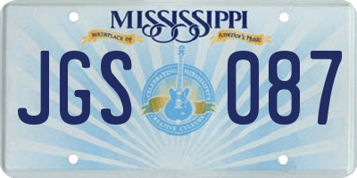 MS license plate JGS087