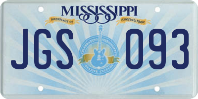 MS license plate JGS093