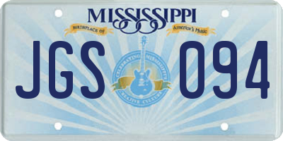 MS license plate JGS094