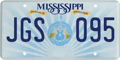 MS license plate JGS095